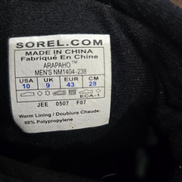 Sorel Arapaho Men's Suede Duck Boots Thinsulate Size 10 Pre Owned Good - Picture 9 of 10